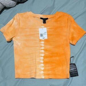 orange tie dye crop top
